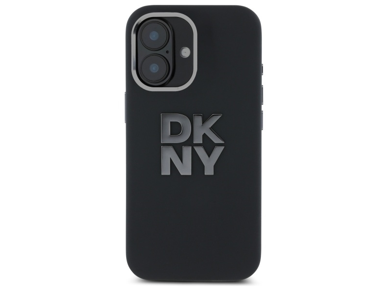 Dkny Liquid-Silicone-Metall-Logo Case Für Iphone 16 - Schwarz