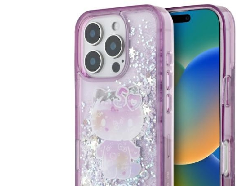 Hello Kitty Liquid Glitter 50Th Anniversary Party Iphone 16 Pro Case - Lila