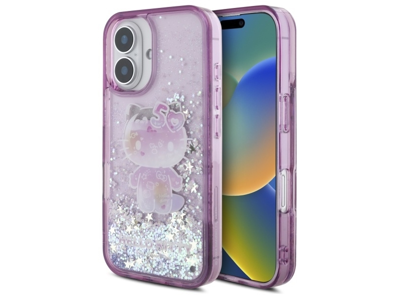 Hello Kitty Liquid Glitter 50Th Anniversary Party Case Für Iphone 16 - Lila