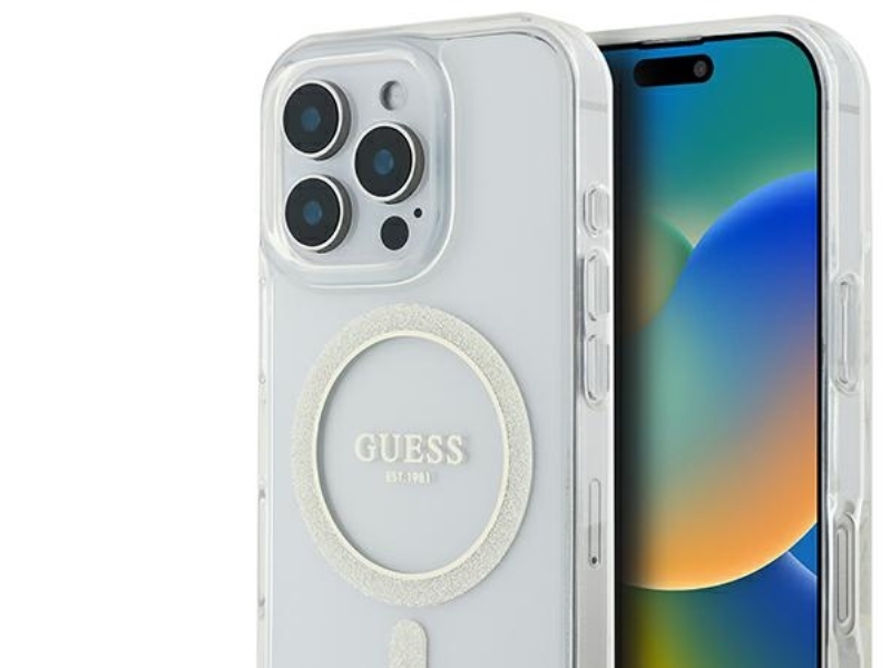 Guess Iml Glitter Circle Magsafe Case Für Iphone 16 Pro Max - Klar