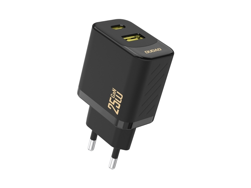 Dudao A26TEU adapter 25W GaN 1xUSB-C 1xUSB-A svart | TV, Ljud & Bild - Hörlurar & Mikrofoner | GameStuff