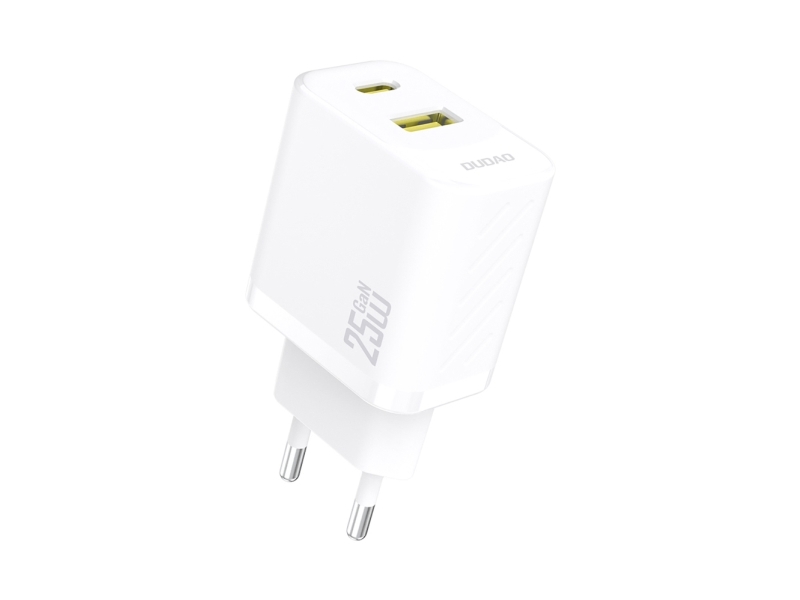 Dudao A26t Gan 25W Usb-A, Usb-C Oplader - Hvid