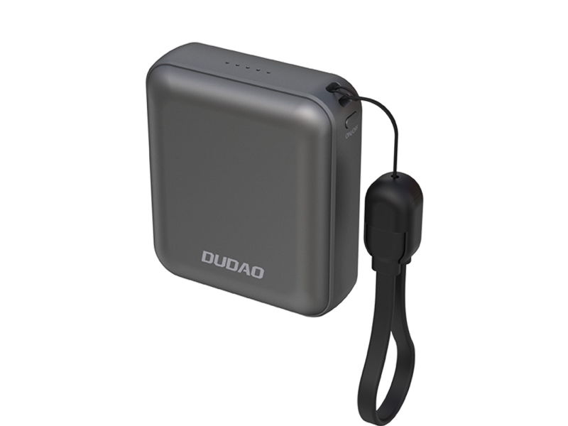 Dudao Powerbank Dudao K22+ 10000 Mah 22.5W Usb-C Grå Med Snor/Kabel