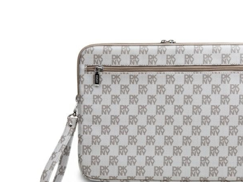 Etui Dkny Sleeve Dkcs16pvshle 16" - Beige/Hellbeige - Karo-Check Mit Gedruckten Streifen
