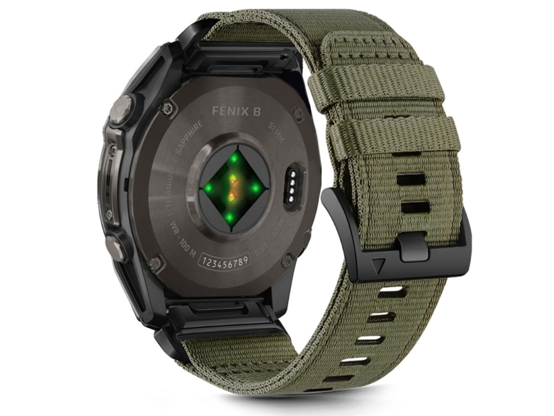 Tech-Protect Nylon Classic etui til Garmin Fenix 5X/5X Plus/6X/6X Pro/7X/8 (51 mm) olivengrøn