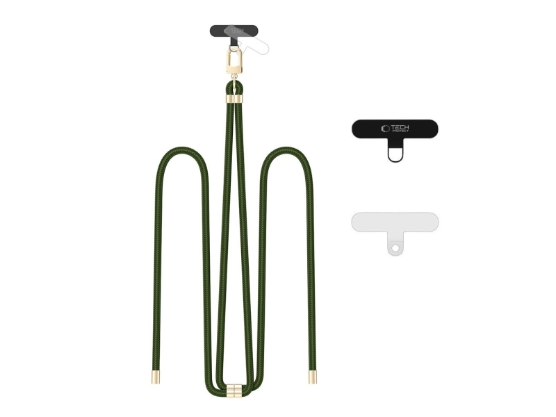 Tech-Protect TECH-PROTECT C7S rope crossbody strap hunter green/gold