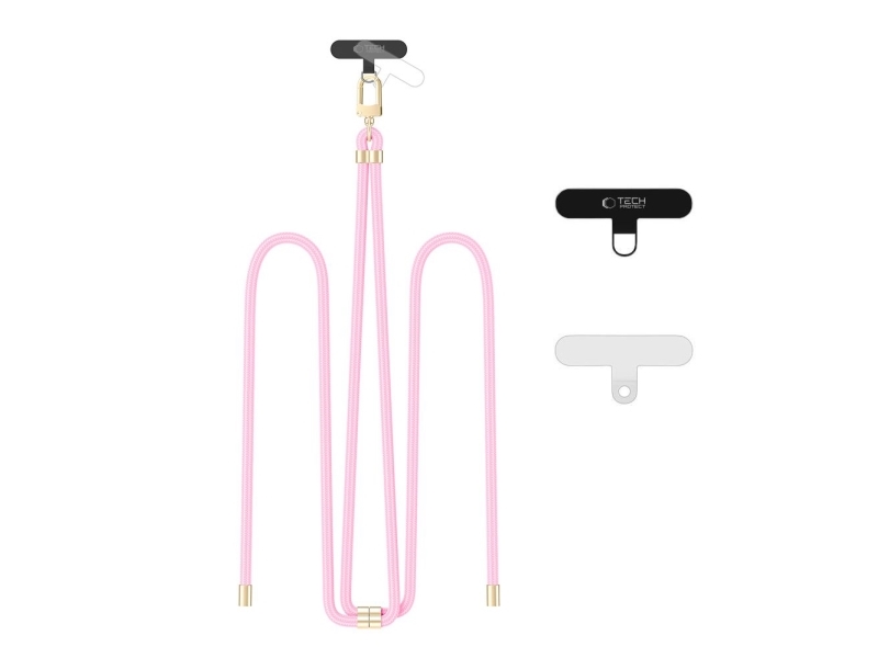 Tech-Protect TECH-PROTECT C7S rope crossbody-bånd baby rosa/gull