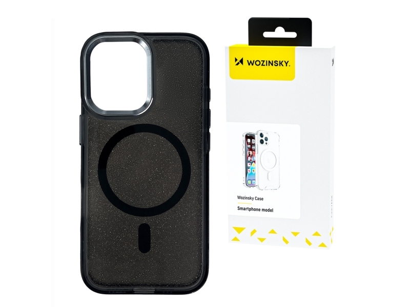 Wozinsky Glitzerhülle Mit Mag Safe Für Samsung Galaxy S25 Ultra - Schwarz Mit Glitzer