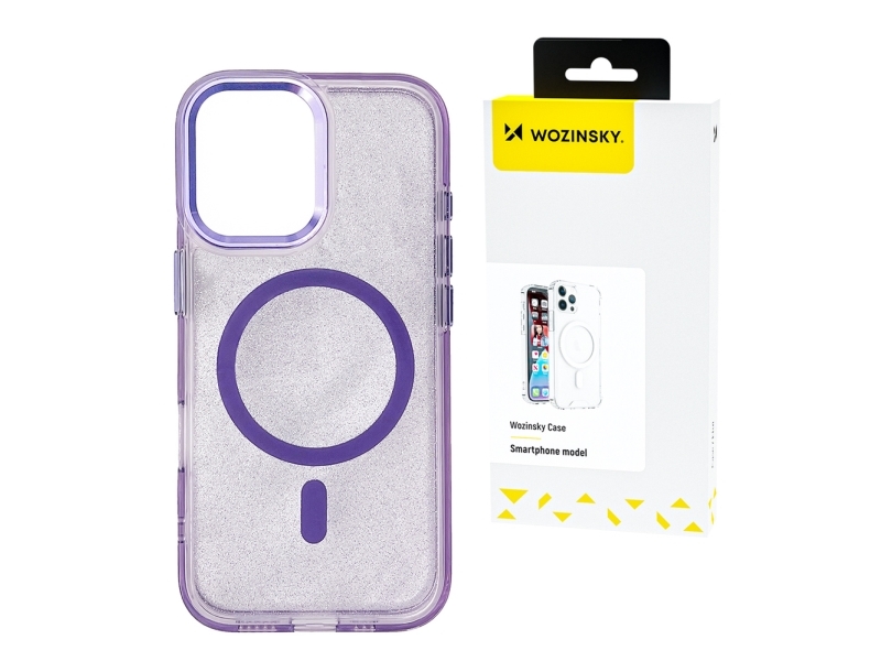 Wozinsky Glitter-Case Mit Mag Safe Für Samsung Galaxy S25 – Lila Mit Glitzer