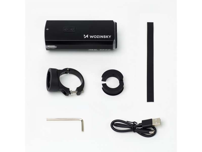 Wozinsky Forlygte Til Cykel Med Usb-C Kabel 3000 Lm - Sort