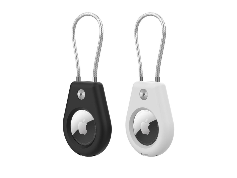Apple Airtag Hülle Mit Stahlseil Schwarz + Weiß (2 St.)