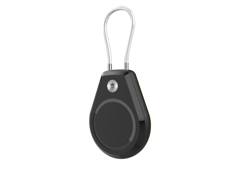 Hurtel Wasserdichtes Apple Airtag Case Mit Stahlkordel – Schwarz