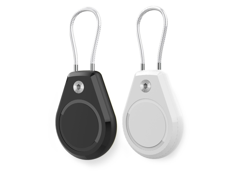 Hurtel vandtæt Apple AirTag-etui med stållinje - sort + hvid (2 stk.)