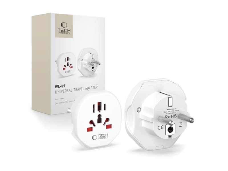 Tech-Protect Universal Travel Adapter for EU - White