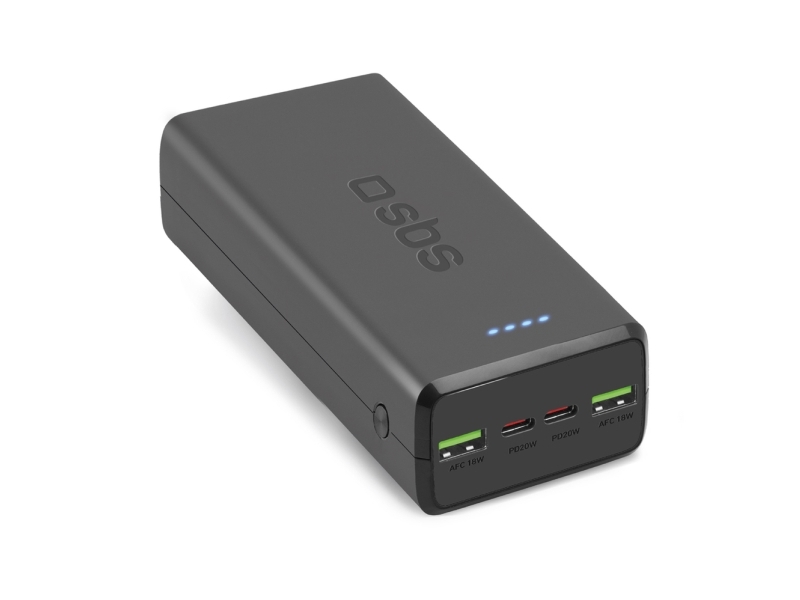 Sbs Ttbb30000pd20k Powerbank 30000 Mah 2X Usb-C 2X Usb-A - Schwarz