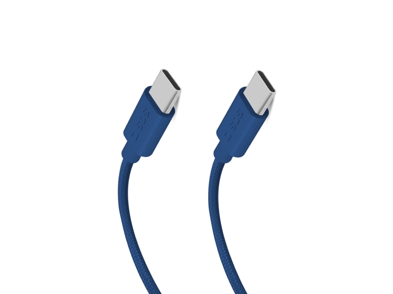 Sbs Tecabletissuetccb Usb-C - Usb-C 1,5 M 60W Flettet Kabel - Blå