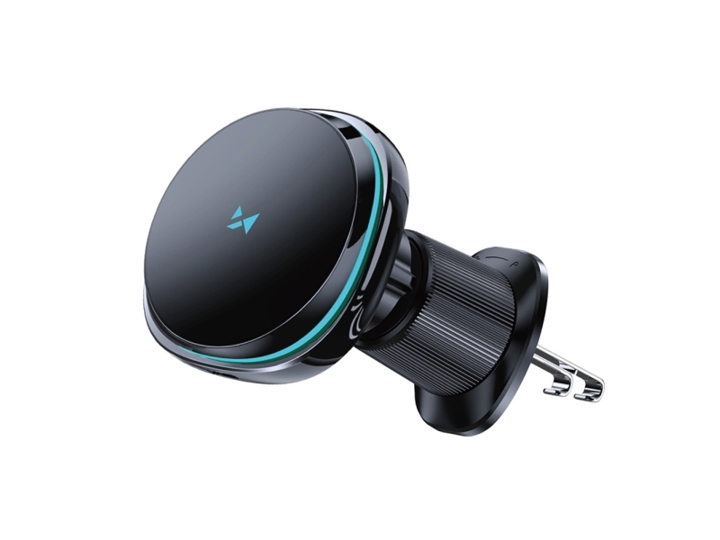 Wozinsky Bilholder Wct5-Q6s2y M. Induktions-/Magsafe-Oplader 15W Til Ventilationsrist Med Blæser (Sort)