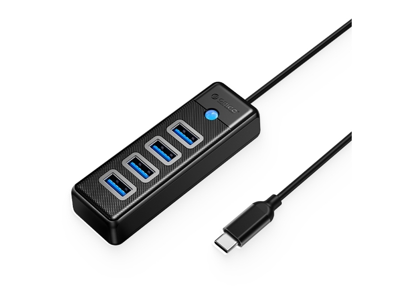 Orico Usb-Hub Pw4u-C3 Usb-C Auf 4X Usb-A (Schwarz)