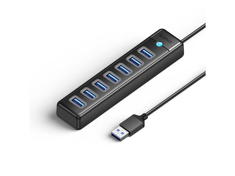 Usb-Hub Orico 7-Port Usb-A 3.0 Kabel 1 M – Schwarz