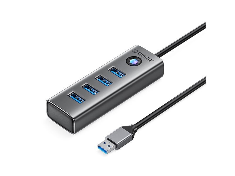 Orico Usb-Hub 4-Port Usb-A 3.0 Kabel 0,15 M Grau