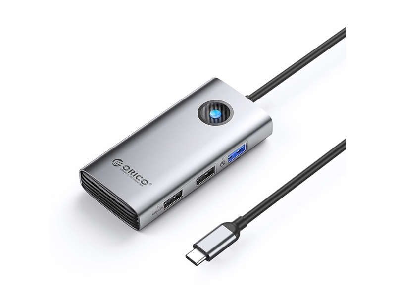 Orico Usb-Hub Usb-C 5-In-1, Ausgang: 1X Usb-A 3.0 + 2X Usb-A 2.0 + 1X Hdmi, Grau