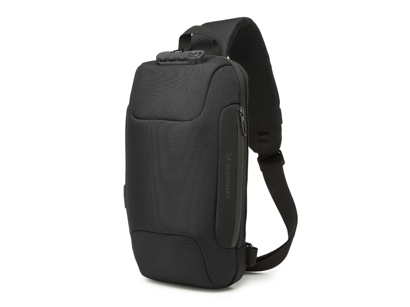 Wozinsky Premium Tagesrucksack Mit Einzelschultergurt, Anti-Diebstahl Mit Organizer Und Usb - Schwarz
