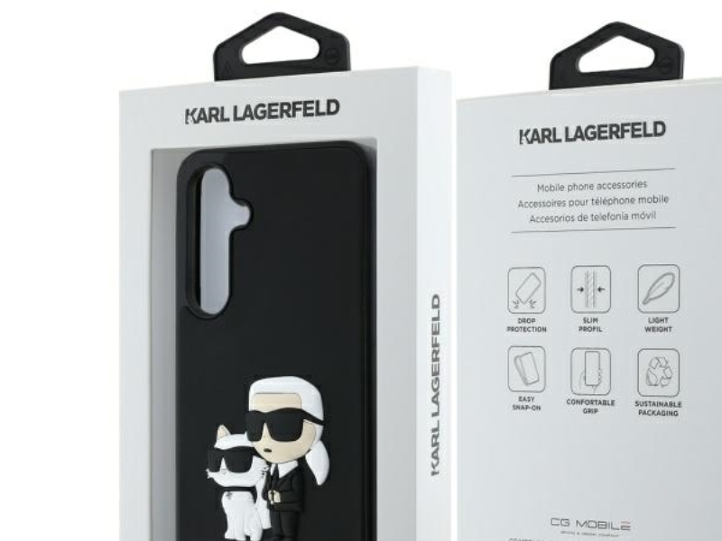 Karl Lagerfeld 3D Gummi-Cover Karl&Choupette Til Samsung Galaxy S24 Fe - Sort