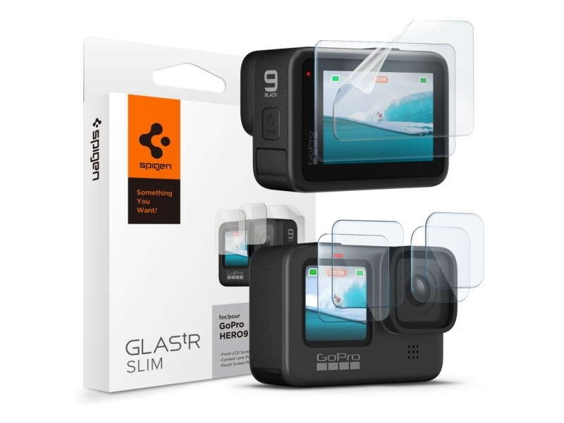 Spigen Glass.Tr Slim Panzerglas + Folie 2-Set Für Gopro Hero 9 / 10 / 11 / 12 - Transparent