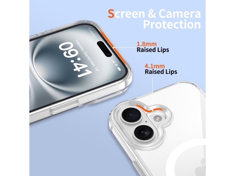 Tech-Protect Flexair Hybrid CC Magsafe Case for iPhone 16 - Clear