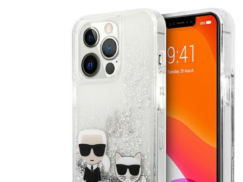 Karl Lagerfeld Liquid Glitter-Cover Til Iphone 13 Pro Max 6,7" - Sølv