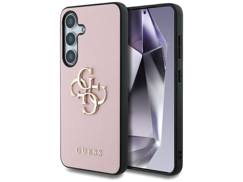 Guess Grained Big 4G-Logo Lille Klassisk Logo-Cover Til Samsung Galaxy S25 Plus - Pink