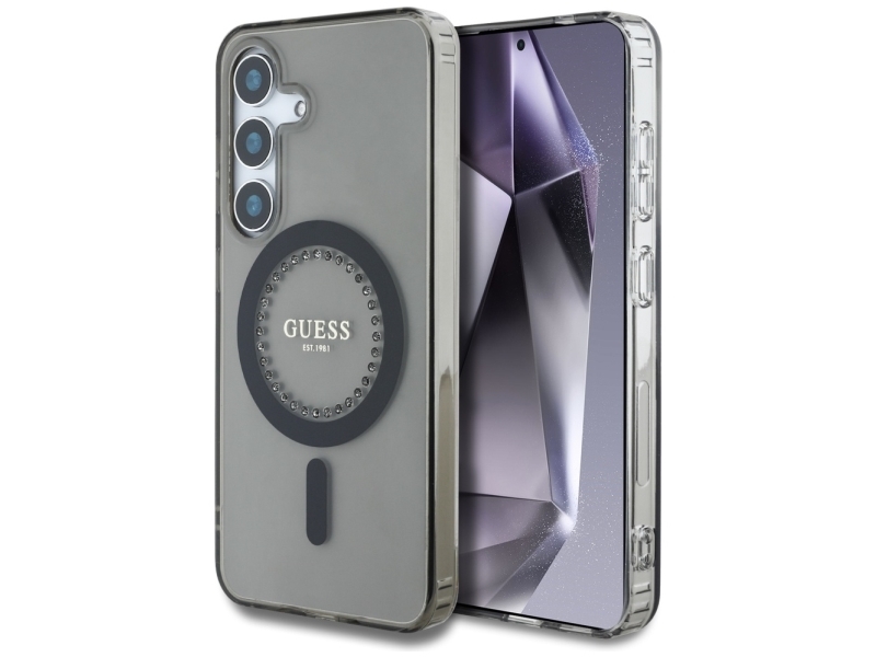 Guess Strass-Print Klassisches Logo Magsafe-Hülle Für Samsung Galaxy S25 - Schwarz