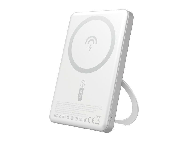Dudao K28s Powerbank 20W Pd 5000 Mah Mit Magsafe Und Ständer, Silber