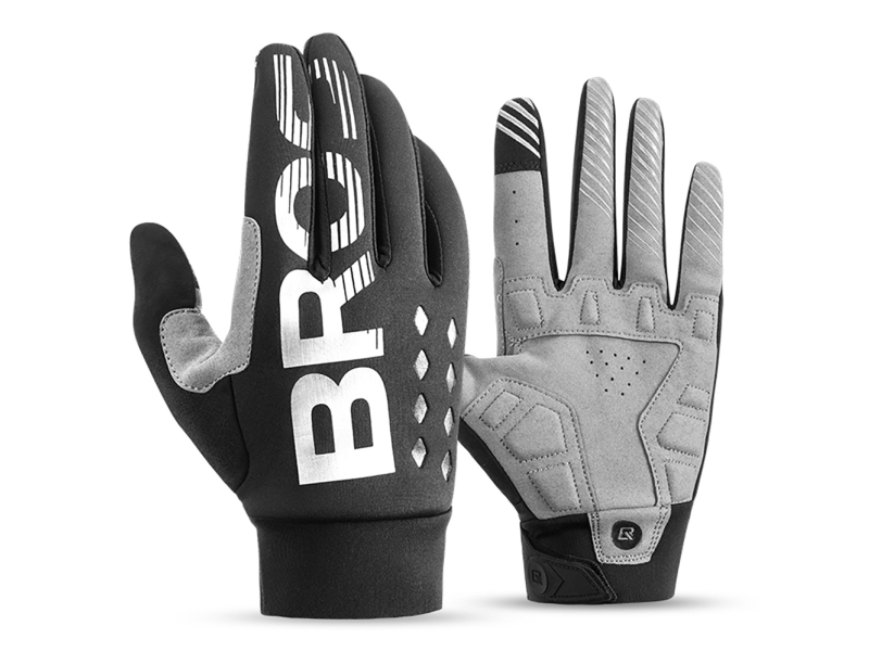 Rockbros cycling gloves insulated long size: M - black and gray