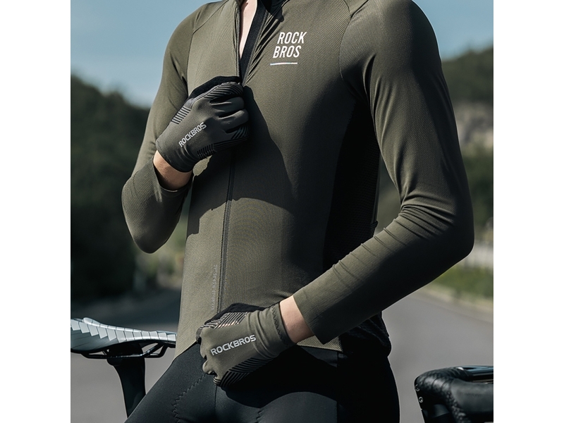 Rockbros Fahrradhandschuhe Frühling/Sommer/Herbst, Komplett, Größe: L - Grün