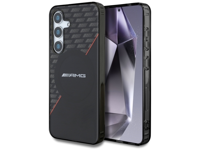 Amg Double Layer Rhombs Magsafe Case Für Samsung Galaxy S25+ - Schwarz/Rot