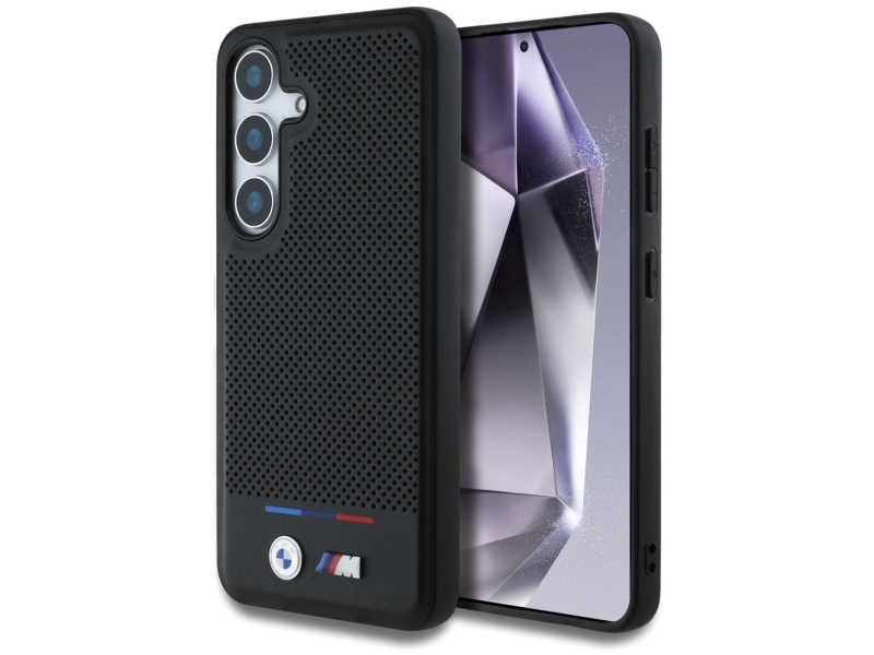Bmw Læder Tricolor Magsafe-Cover Til Samsung Galaxy S25 - Sort