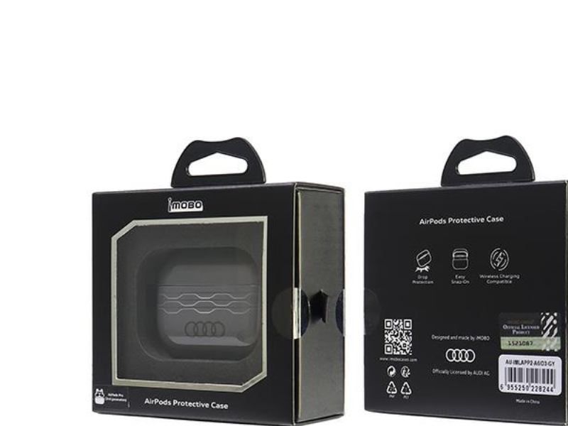 Apple Airpods Pro 2 Audi Iml Geometric Pattern Cover (Au-Imlapp2-A6/D3-Gy) Hovedtelefonetui Grå