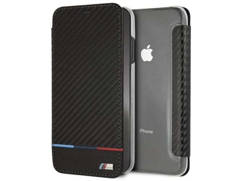 Bmw Carbon Tricolor Stripe Cover Til Iphone Xs Max - Sort