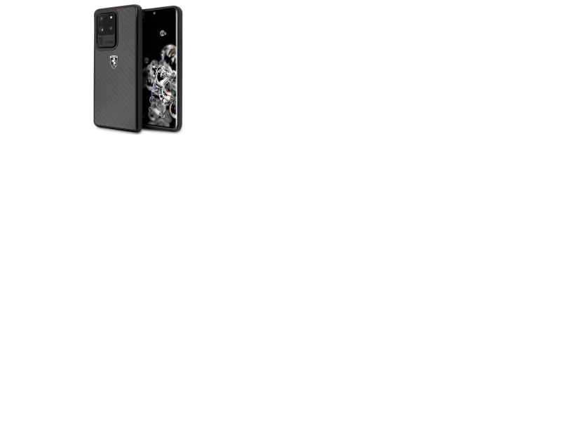 Ferrari Carbon Heritage Cover Til Samsung Galaxy S20 Ultra - Sort