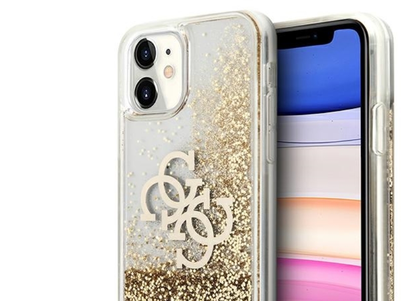 Guess 4G Big Liquid Glitter Case Für Iphone 11 6,1" / Xr - Gold