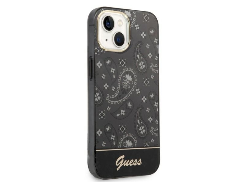 Guess Bandana Paisley Cover Til Iphone 14 / 15 / 13 6,1" - Sort