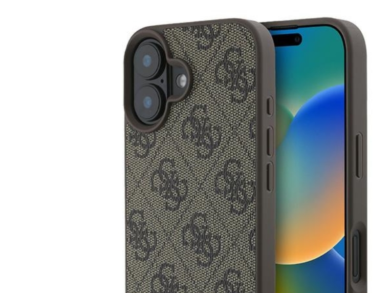 Guess Dėklas Skirtas Apple Iphone 16 Plus Guhcp16mg4glbr (Pc/Tpu 4G Pu Bottom Stripe) Rudos Spalvos