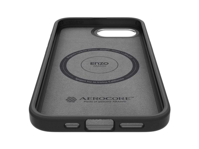 Spigen Enzo Aramid, Cover, Apple, Iphone 16E, 15,5 Cm (6.1"), Schwarz