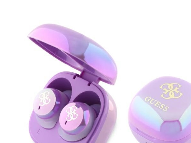 Guess 4G Gedrucktes Logo Bluetooth Tws-Kopfhörer + Docking-Station - Lila