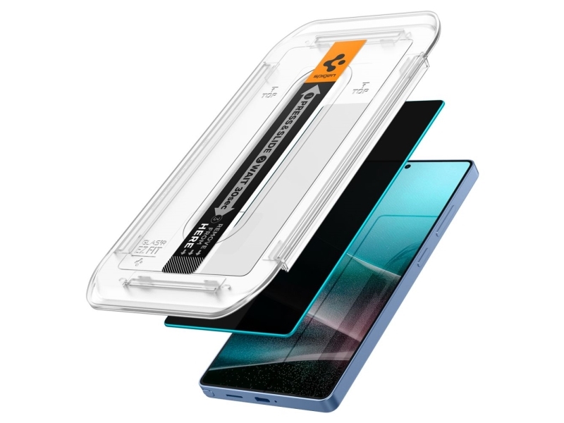 Spigen Glas.Tr Ez Fit Hd Privacy, Samsung, Galaxy S25 Ultra (2025), Støvresistent, Ridseresistent, Sort, 2 Stk