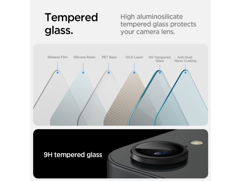Spigen Optik Pro Ez Fit, Apple, Iphone 16E, Ridseresistent, Sort, Transparent, 2 Stk