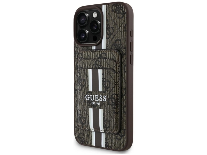 Guess 4G Stripes Cover Med Magsafe Punge Til Iphone 16 Pro Max - Brun