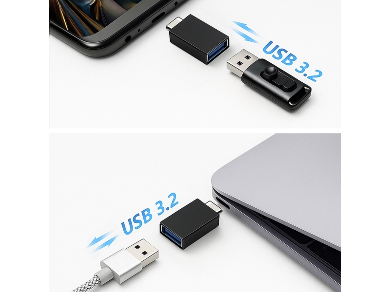 Usb-Adapter Wozinsky W10gy1s Usb-A Til Usb-C Sort