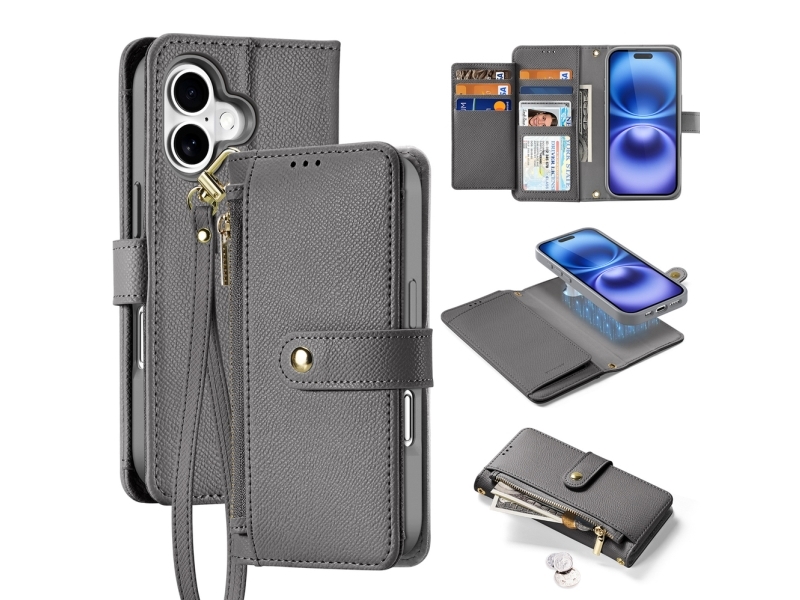 Dux Ducis Lava Ledertasche Für Iphone 16- Grau